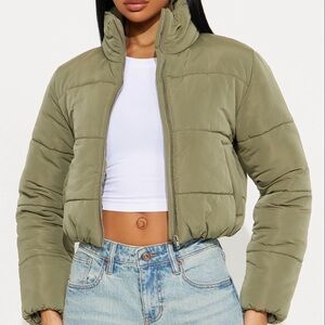 Sage Green Puffer Jacket